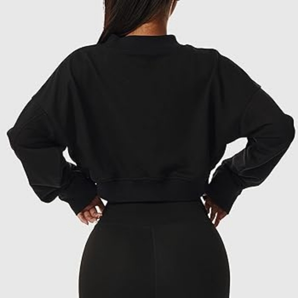 SHEIN Tops - Shein Black Sweatshirt Bolero Cover-up Cardigan Size XL New Long Sleeve Comfy